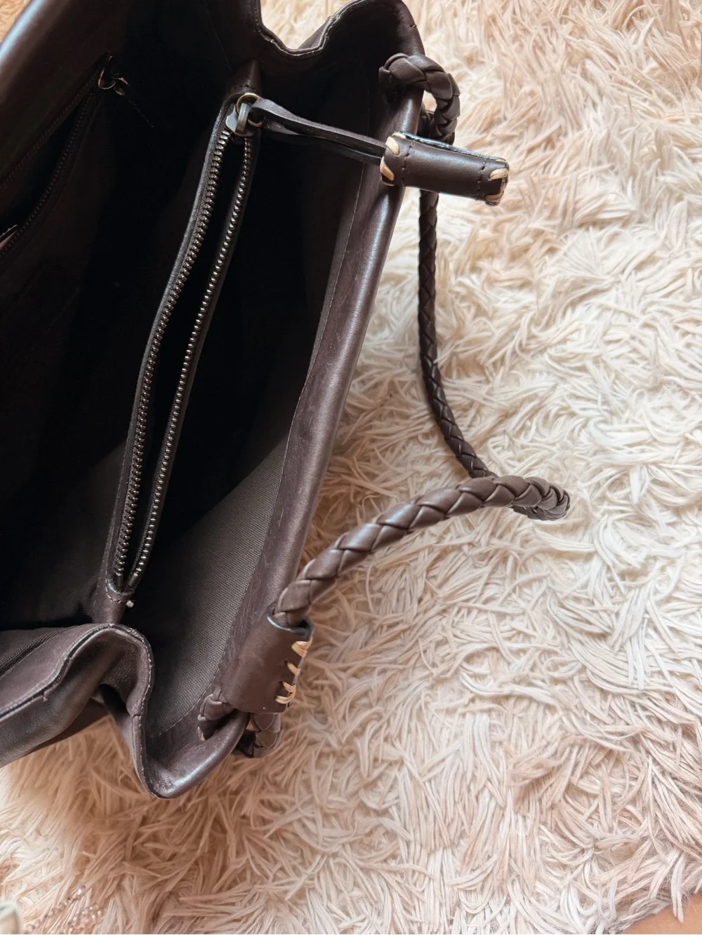 Andrea Mabiani Made in Italy Brown Leather Shoulder Bag
